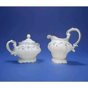 Johann Haviland Bavaria Creamer and Sugar bowl floral
